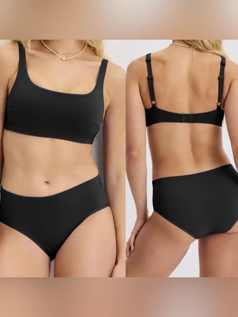 KT by Knix Square Neck Scoop Bikini swim Top bathing suit padded XL nwt